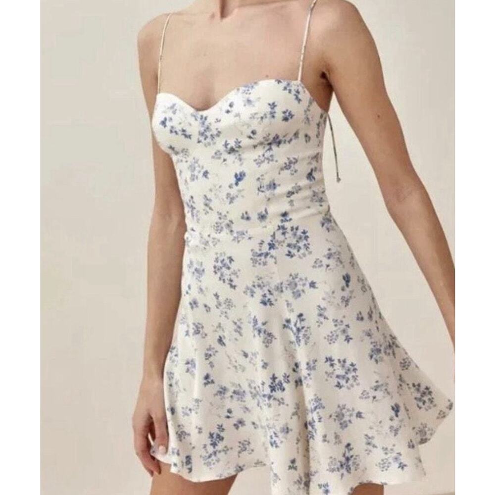 Reformation Saskia Dress Floral Print Mini Dress Size 10